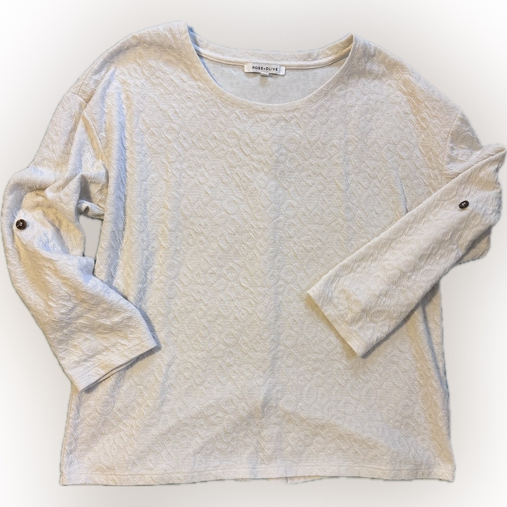 Cream oversized top by Rose + Olive size XL